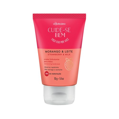 Cuide-Se Bem Strawberry & Milk Moisturizing Hand Cream 50g