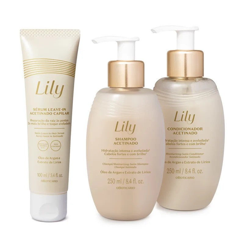 Lily Set Satin Shampoo +Conditioner + Leave-in Serum  250g