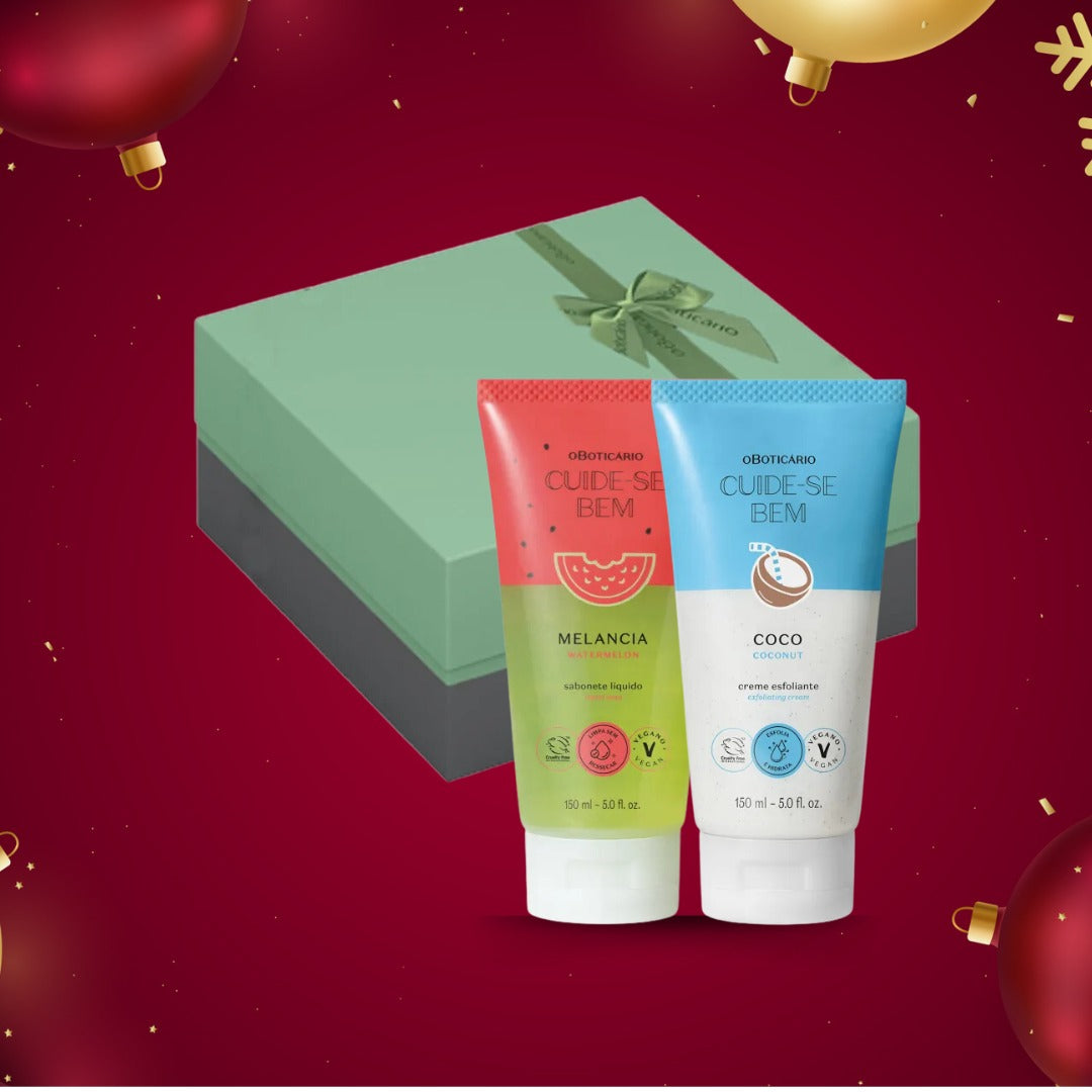 Gift Sets Cuide-se Bem Body Exfoliating Cream Feira Coconut +Watermelon Liq Soap