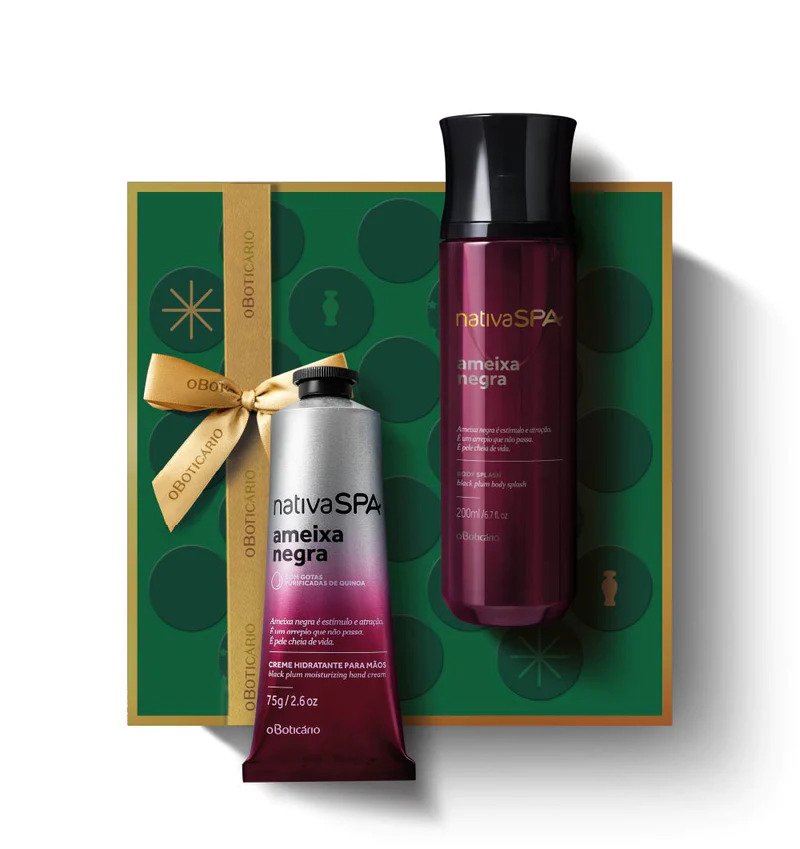 Christmas Set Nativa Spa 1 Black Plum Moisturizing Hand Cream + 1  Body Splash