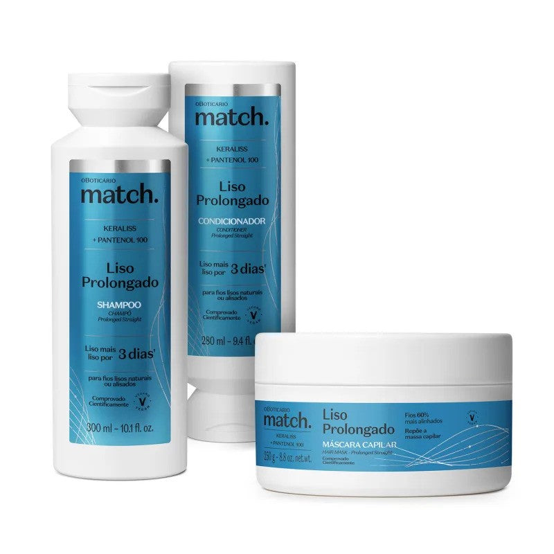 Match Prolonged Straight Shampoo + Hair Mask 250g + Conditioner 280ml