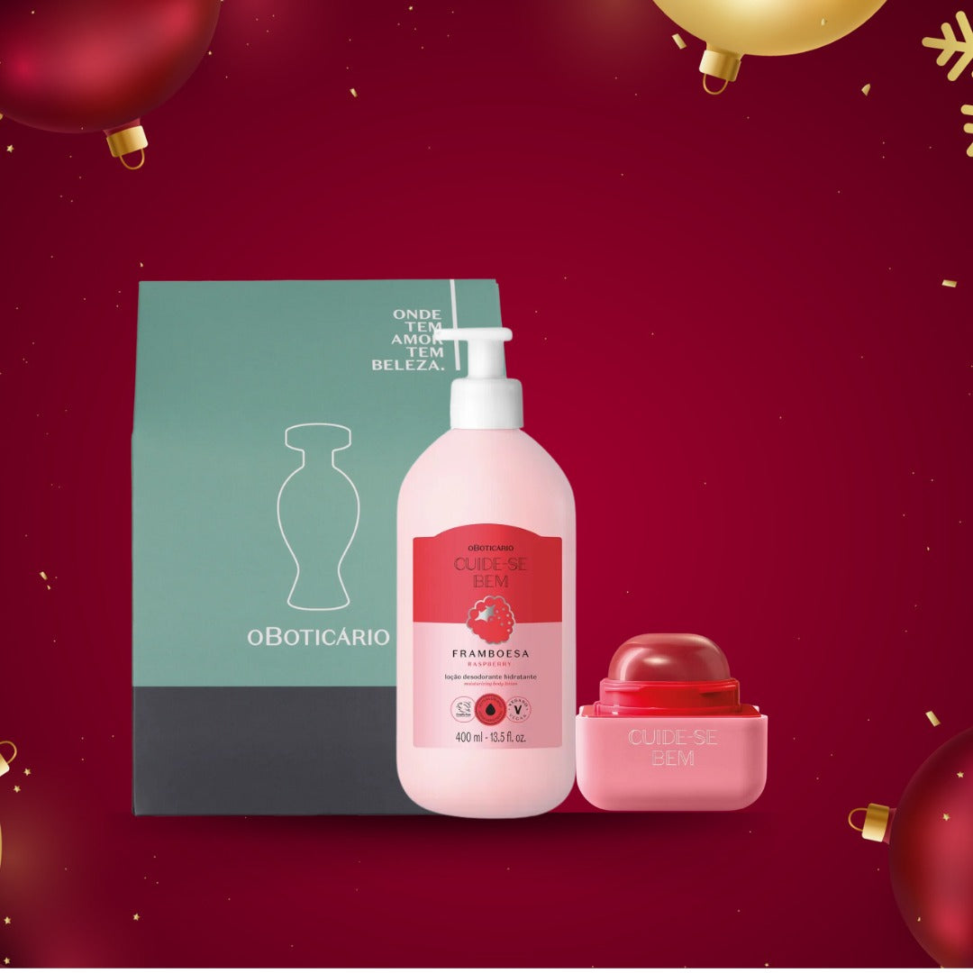Gift Sets Cuide-se Bem Body Lotion Raspberry+ Lip Balm Raspberry