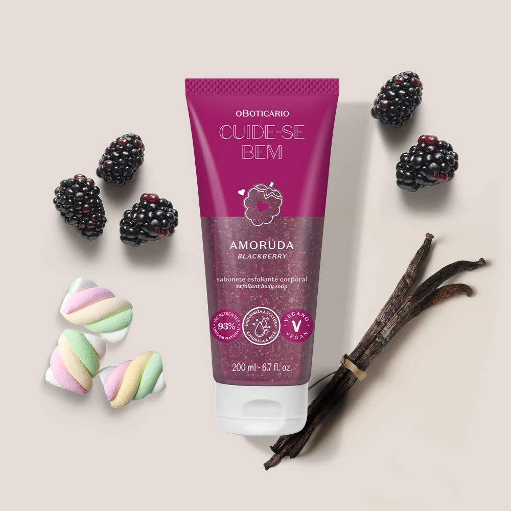 Cuide-se Bem Amoruda (Blackberry) Exfoliating Body Shower Gel 200ml