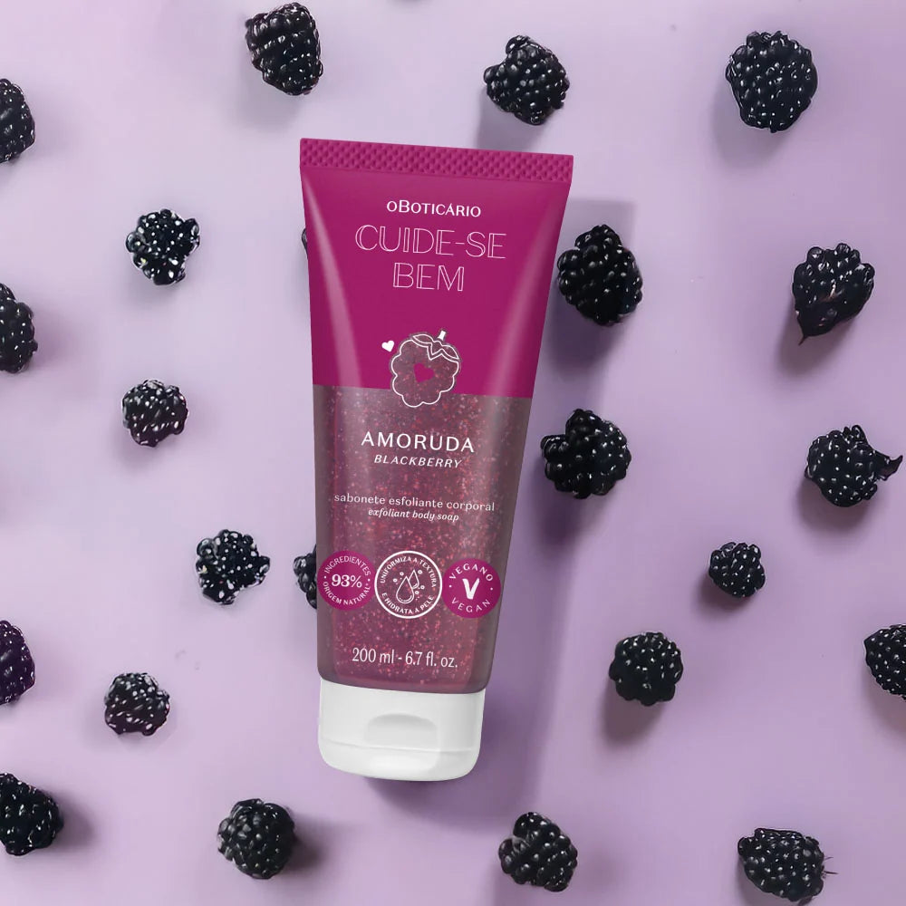 Cuide-se Bem Amoruda (Blackberry) Exfoliating Body Shower Gel 200ml
