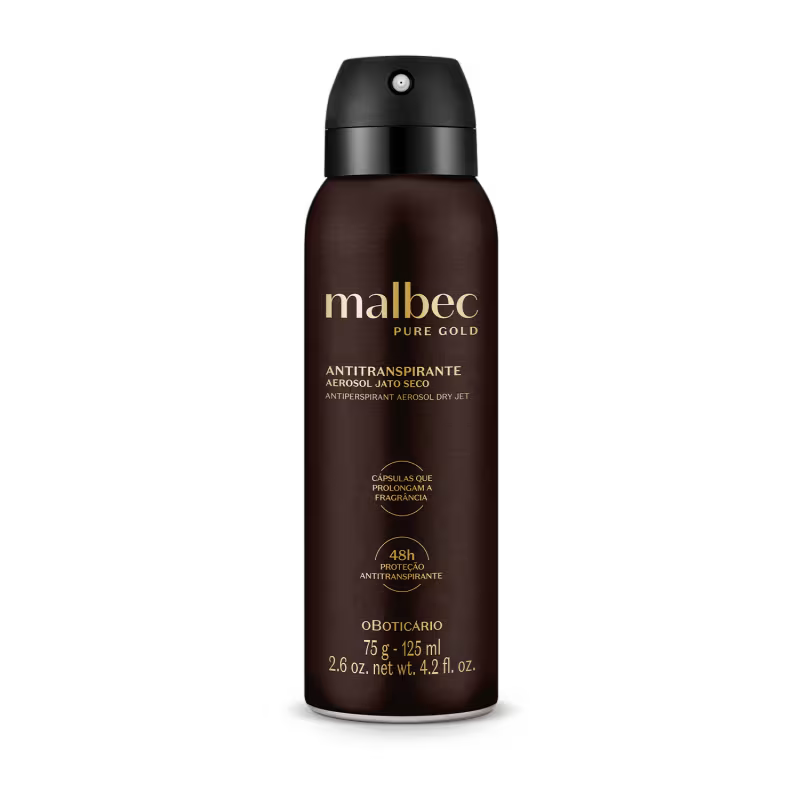 Malbec Pure Gold Antiperspirant Aerosol 75g/125ml